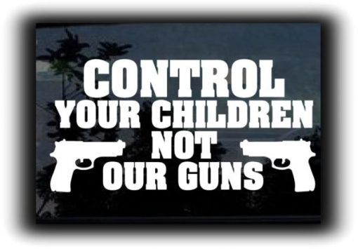 Control your children not our guns decal