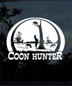 Coon Coon Hunter Scene Hunting Window decal Sticker