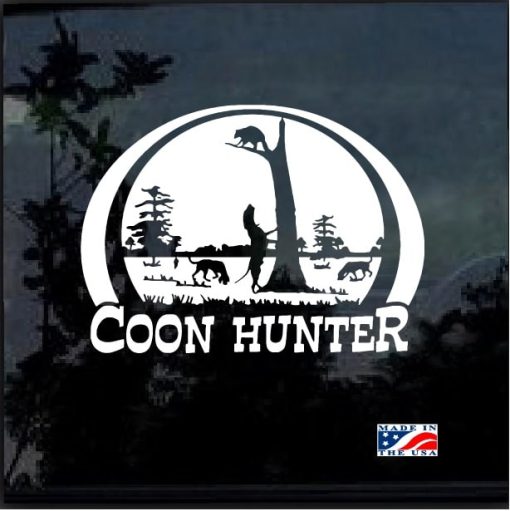 coon hunter scene truck decal sticker