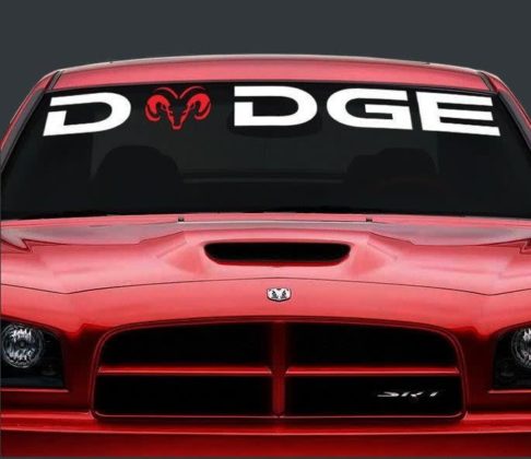 Dodge With ram head Windshield Banner Decal Sticker