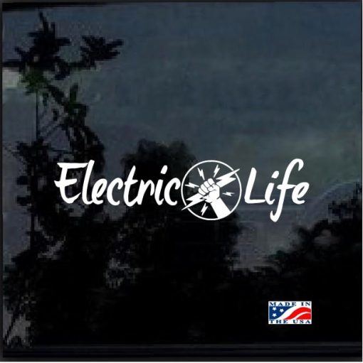 electric life lineman window decal sticker
