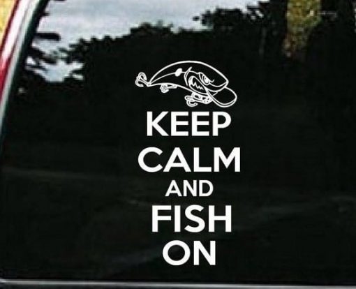 Keep Calm and Fish On Decal