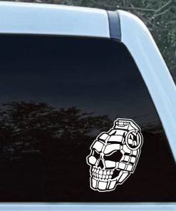 hand grenade skull decal sticker