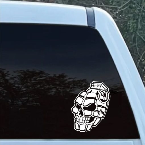 hand grenade skull decal sticker