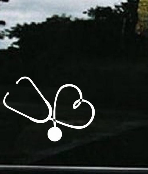 Heart Stethoscope Nurse Decal Sticker Custom Sticker Shop