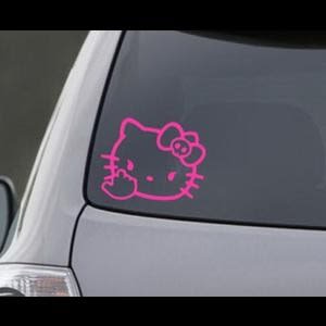 Hello Kitty Flip Off Window Decal Sticker