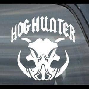 Hog Hunter Tusks Window Decal