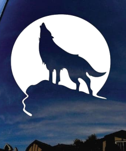 Wolf - Wolf Howling window decal Sticker