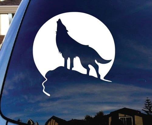 Wolf Howling Car Decal Sticker