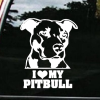 I love my pitbull Window Decal Sticker