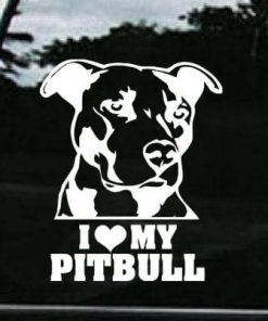 I love my pitbull decal sticker