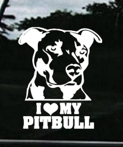 I love my pitbull Window Decal Sticker