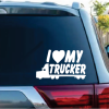 Love My Trucker Decal Sticker a2