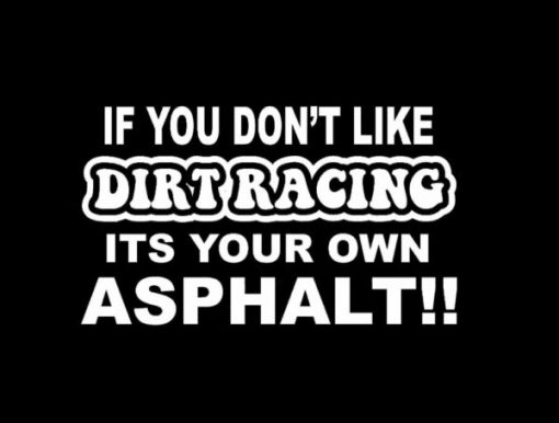 Dirt track racing Asphalt Decal - https://customstickershop.us/product-category/stickers-for-cars/