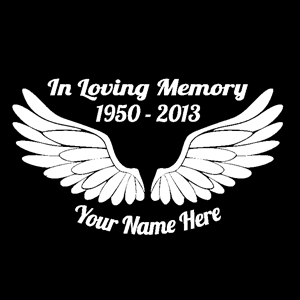 In Loving Memory Vinyl Decal Stickers Angel Wings A2 - Custom Sticker Shop