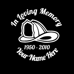 loving Memory Decal Fireman