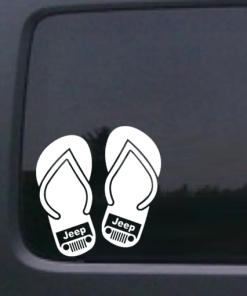 Jeep Girl Flip Flops A2 - Jeep Wrangler Decals