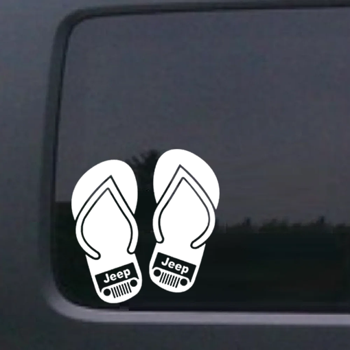 Jeep Girl Flip Flops A2 - Jeep Wrangler Decals