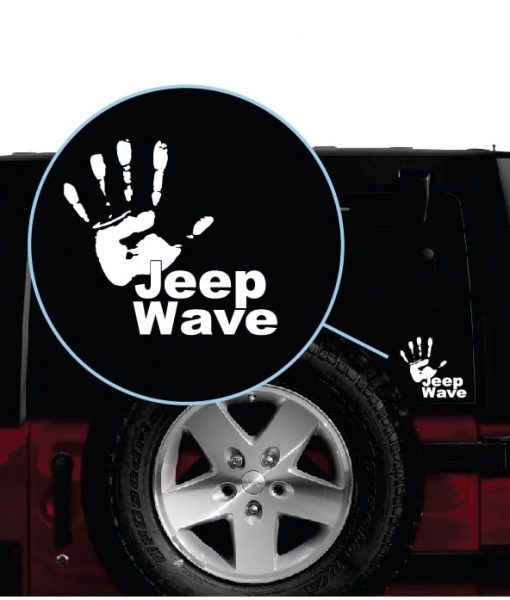 Jeep Wave Hand Vinyl Window Decal Stickers a2