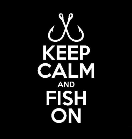 Keep Calm and Fish On Decal - https://customstickershop.us/product-category/stickers-for-cars/