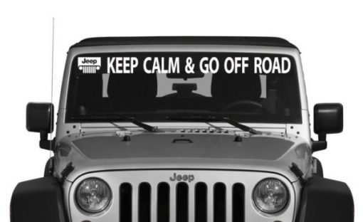 Jeep Keep Calm Windshield Decal - https://customstickershop.us/product-category/windshield-decals/