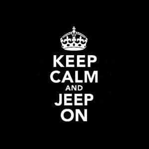 Keep Calm Jeep On Window Decal