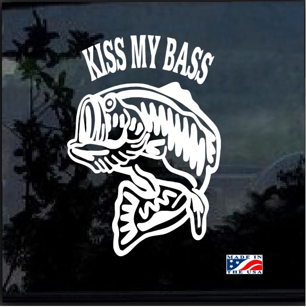 Kiss my Bass Fishing Decal Stickers | MADE IN USA