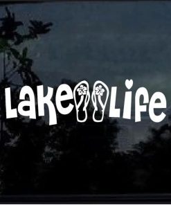 lake life flip flops decal sticker