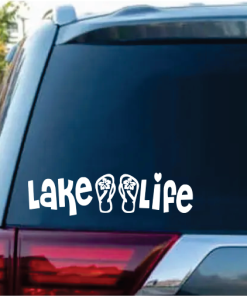 Lake Life Flip Flops Window Decal Sticker