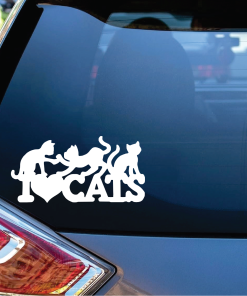 Cat I Love Cats Cat Window Decal Sticker