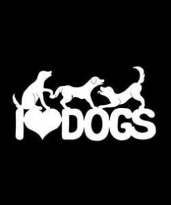 I Love Dogs Window Decal Sticker