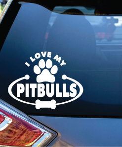 Love my Pitbulls Window Decal Sticker