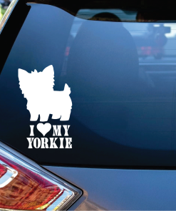 Love my Yorkie Window Decal Sticker