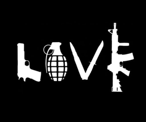 Love Peace Grenade Ak47 Decal