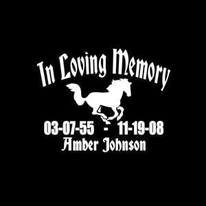 loving Memory Decal Horse