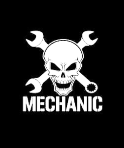 Mechanic Skull Decal Sticker