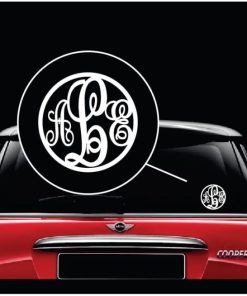 monogram initials round window decal sticker