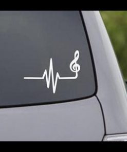 Music Heartbeat Car Window Decal