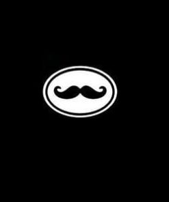 Mustache Oval Car Window Decal