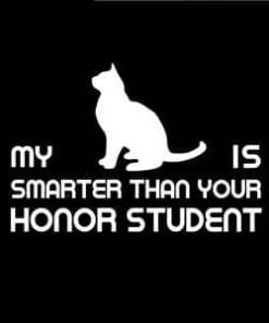 Cat Smarter Than Honor Student Decal