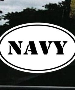 Navy Oval Decal Sticker