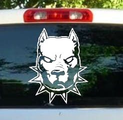 Pit Bull Spike Collar Window Decal Sticker