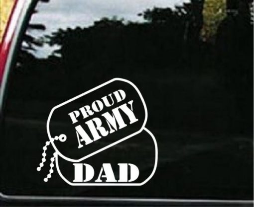 Army Dad Dog Tags Decal Sticker
