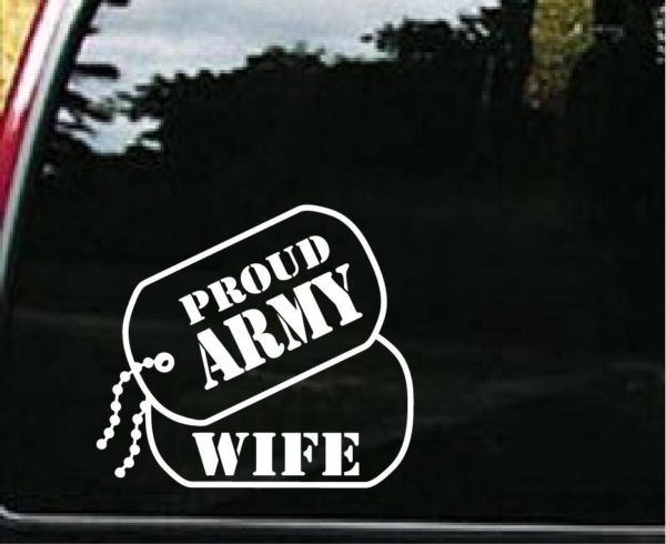 Army Wife Dog Tags Decal Sticker
