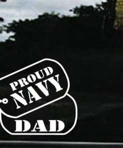 Navy Dad Dog Tags Decal Sticker