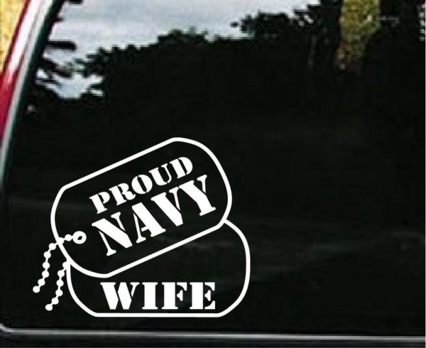 Navy Wife Dog Tags Decal Sticker