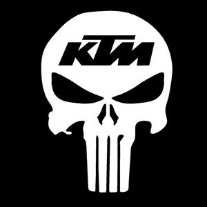 Punisher KTM Racing Window Decals - https://customstickershop.us/product-category/stickers-for-cars/