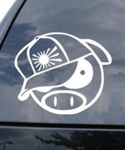 Rally Pig Sun Hat JDM Window Decal - https://customstickershop.us/product-category/jdm-stickers/