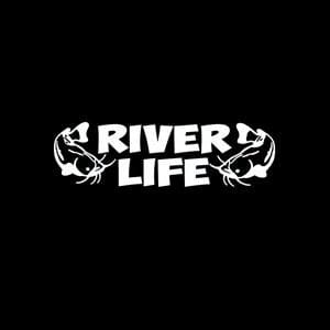 Vinyl Decal Free Ship 547 River Life With Catfish Fishing 