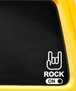 Rock On Button Decal Sticker - https://customstickershop.us/product-category/stickers-for-cars/